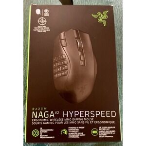 Razer‎ Naga V2 Hyperspeed Ergonomic Gaming Mouse RZ01-0360 New Open Box NIB